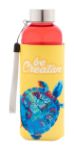 custom made rpet fles met hoes 500 ml rvs dop - rood