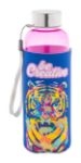 custom made rpet fles met hoes 500 ml rvs dop - fuchsia