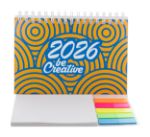 custom made bureaukalender met briefjes en markers