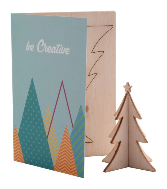 custom made kerstkaart met houten puzzel