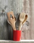 bamboe lepel met gestanst kerstdesign