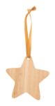kerstboomornament in bamboetriplex met gouden lint