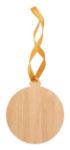 kerstboomornament in bamboetriplex met gouden lint