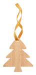 kerstboomornament in bamboetriplex met gouden lint