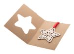 custom made kerstkaart eco kraftpapier rood lint