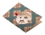 custom made kerstkaart eco kraftpapier rood lint