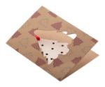 custom made kerstkaart eco kraftpapier rood lint