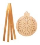 2 in 1 kerstboomversieringen van bamboe met lint