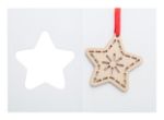 custom made papieren kerstkaart met rood lint