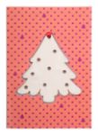 custom made papieren kerstkaart met rood lint