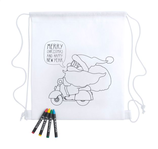 rugzak met trektouw kinderen met krijtjes 80 g/m2