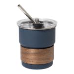 rss reisbeker met handgreep van notenhout 260 ml - marine