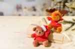 pluche teddybeer sleutelhanger met kerstmuts