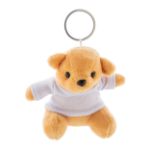 pluche teddybeer sleutelhanger t-shirt opdruk - wit