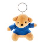 pluche teddybeer sleutelhanger t-shirt opdruk - blauw