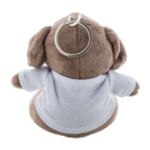 pluche hond sleutelhanger met opdruk op t-shirt