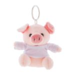 pluche varken sleutelhanger met opdruk op t-shirt