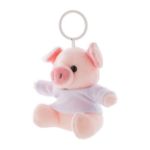 pluche varken sleutelhanger met opdruk op t-shirt