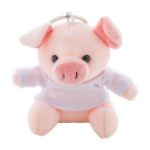 pluche varken sleutelhanger met opdruk op t-shirt