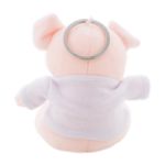 pluche varken sleutelhanger met opdruk op t-shirt
