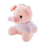 pluche varken sleutelhanger met opdruk op t-shirt