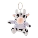 pluche koe sleutelhanger met opdruk op t-shirt