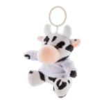 pluche koe sleutelhanger met opdruk op t-shirt