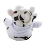 pluche koe sleutelhanger met opdruk op t-shirt