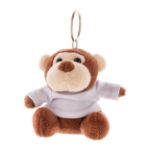 pluche aap sleutelhanger met opdruk op t-shirt