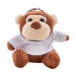 pluche aap sleutelhanger met opdruk op t-shirt