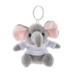 pluche olifant sleutelhanger met opdruk op t-shirt