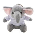 pluche olifant sleutelhanger met opdruk op t-shirt