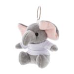 pluche olifant sleutelhanger met opdruk op t-shirt