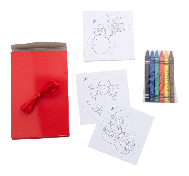 kerstkleurset van 8 stuks kaarten in doos