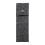 rpet pen case 2 pennen met knoopsluiting - donkergrijs