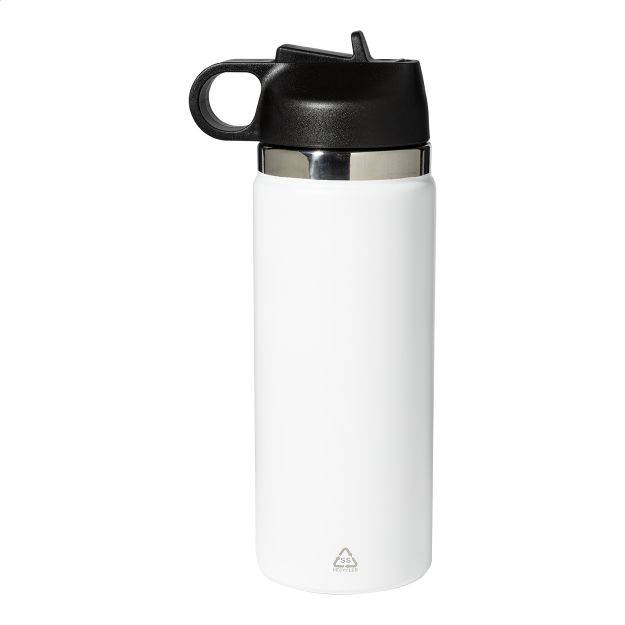 rss geïsoleerde fles 500 ml dubbelwandig en rietje