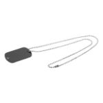 id tag met kogelketting delta van recycled alu - zwart