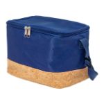 rpet koeler tas met kurken basis en schouderband - blauw