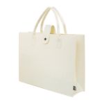 rpet boodschappentas 42x31x11 cm met knoopsluiting - ecru