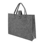 rpet boodschappentas 42x31x11 cm met knoopsluiting - grijs