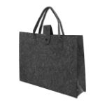rpet boodschappentas 42x31x11 cm met knoopsluiting - donkergrijs