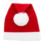 gebreide kerstmuts met bies en bobble