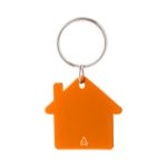 sleutelhanger ral met metalen ring huisvormig - oranje