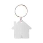 sleutelhanger ral met metalen ring huisvormig - zilver