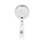 metalen badgehouder met hoogglans afwerking - zilver