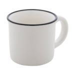 mini vintage keramische mok 90 ml zwarte rand