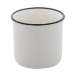 mini vintage keramische mok 90 ml zwarte rand