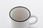 mini vintage keramische mok 90 ml zwarte rand