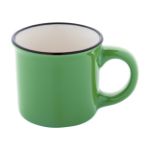 mini vintage keramische mok 90 ml zwarte rand - groen