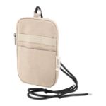 gerecycled canvas crossbody mobiele tas canvafon - ecru